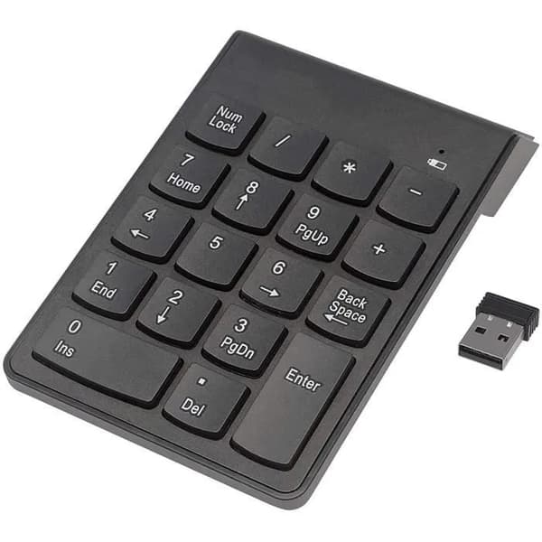 Mini trådløst numerisk tastatur, 18 taster, USB 2.0 4GHz, til bærbar computer, kompatibel med Windows Mac Linux