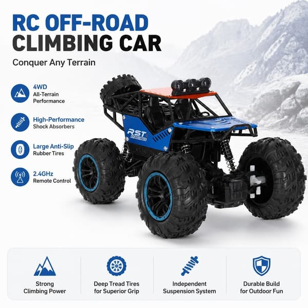 RC terrängbil, 4WD \"Rock Crawler\", fjärrstyrd lastbil för barn