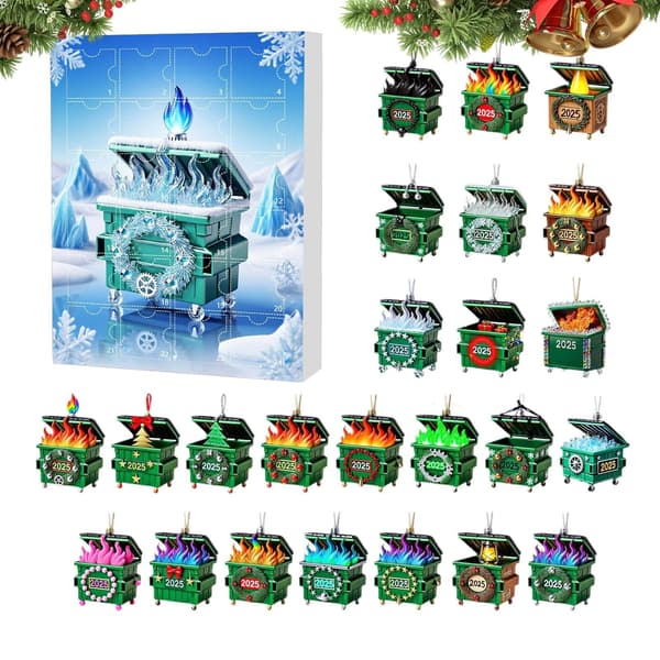 Julkalender med prydnader, 24-dagars 2D akryl, stil E