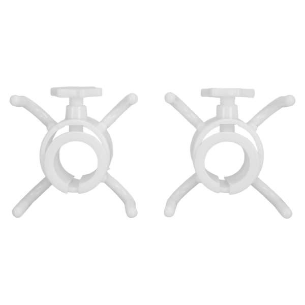 Plaststrandparasollhängkrok, 4-grenad, handdukshatt solglasögonhållare, vit, 2-pack