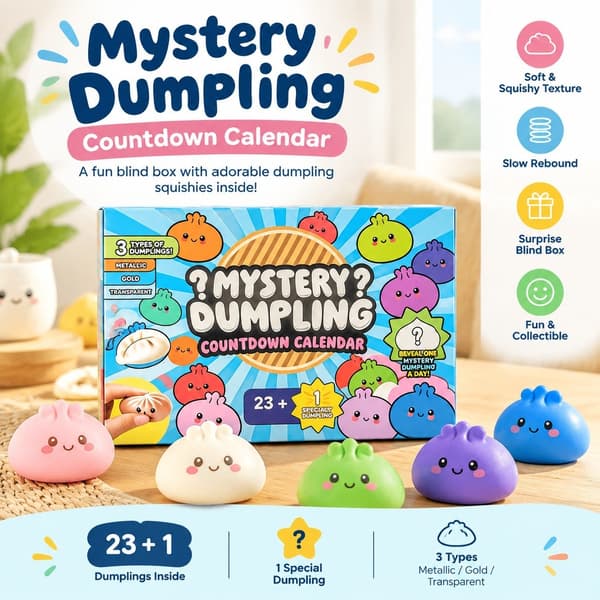 Squishy Dumpling Stresslegetøj, Jule-blindbox, Langsomt genvindende, Deluxe Edition 02