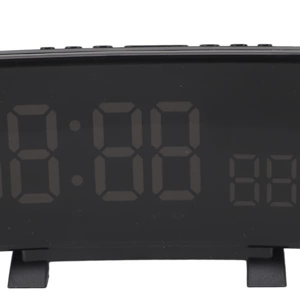 Projektionsväckarklocka med 2 USB-portar, böjd LED-display, digital projektor för sovrum och kontor