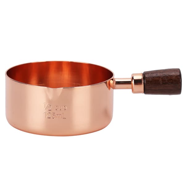 Roséguld Rostfri Kastrull med Trähandtag, 1/2 Kopp, för Matlagning
