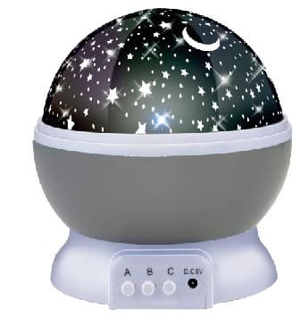 Stjerneprojektor Natlampe, Roterende 360°, LED, Børneværelse, Babyværelse