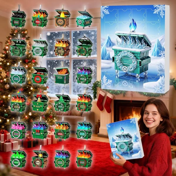 Julkalender med prydnader, 24-dagars 2D akryl, stil E