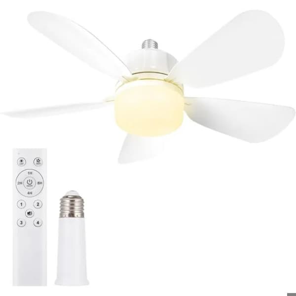 50 cm fatningsventilator med E27-base, LED-lysventilator til badeværelse, køkken, soveværelse, garage, 1 pakke