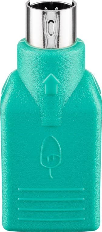 USB-A–PS/2-sovitin, vihreä, hiirelle tai näppäimistölle