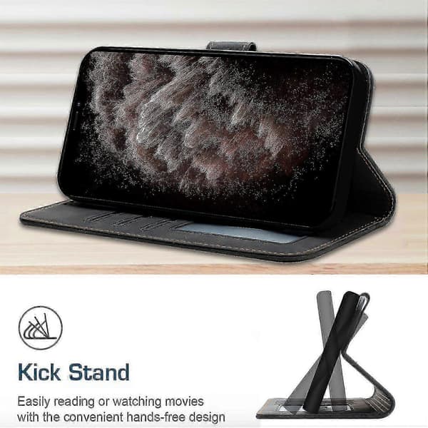 Magnetiskt läderfodral med plånboksställfunktion för Black Samsung Galaxy S23 Plus