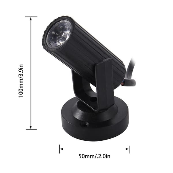 LED Mini Spotlight, Svart, Scenelys for KTV Bar, Disco Flash Light