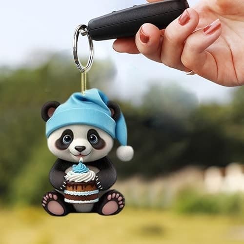 Julepanda-adventskalender 24-dagers, 2D akryl panda-sjarm nedtelling, stil C