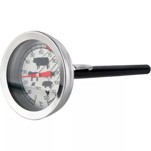 Köttermometer med sond, rostfritt stål, 0-120°C, för rökning och matlagning