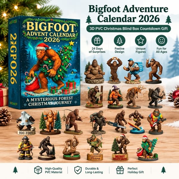 Bigfoot Eventyr-julekalender 2026, 3D PVC jule-blindbox nedtællingsgave