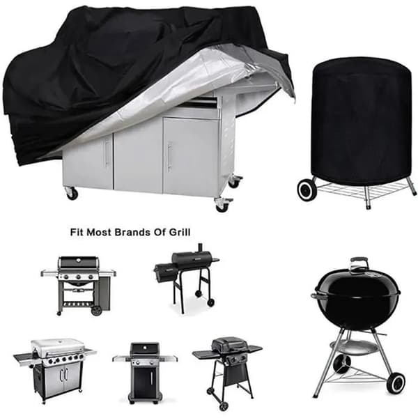Udendørs grillovertræk, vandtæt polyester, sort, 80x66x100cm, vindtæt
