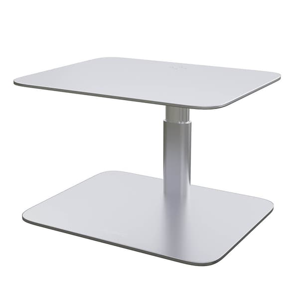 Vertikalt justerbart skjermstativ, ergonomisk dataskjermforhøyer, stål, sølv
