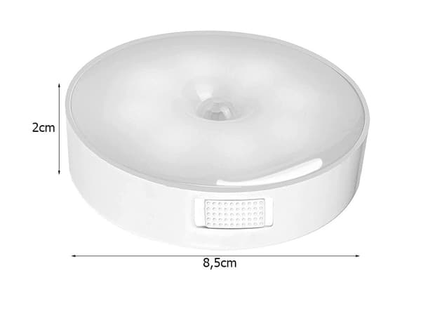 LED Natlampe med Bevægelsessensor, Skumring til Daggry, Trappelys, Genopladelig, Klæbende