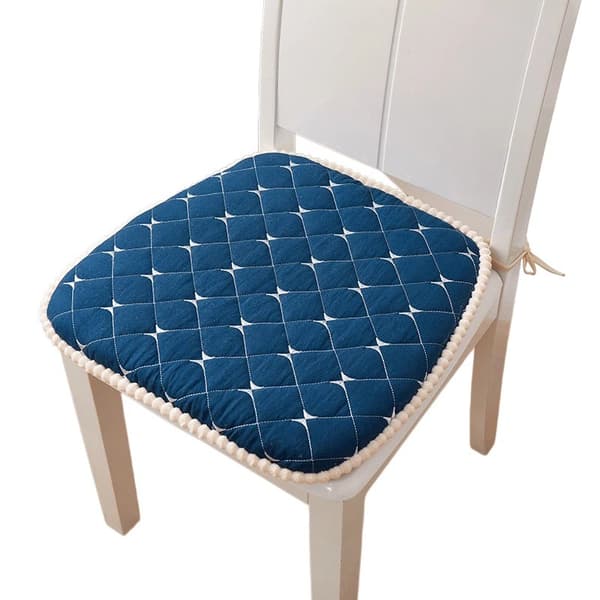 Sklisikker stolpute 45x45cm, vaskbar polyesterfiber for restauranter Plaid-Old Blue