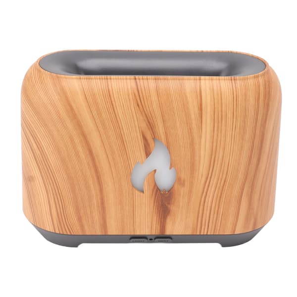 USB Flamme Diffuser Luftfugter, 130ML, 3D Hul, 7 LED Farvelys, 5V, Lyst Træmønster