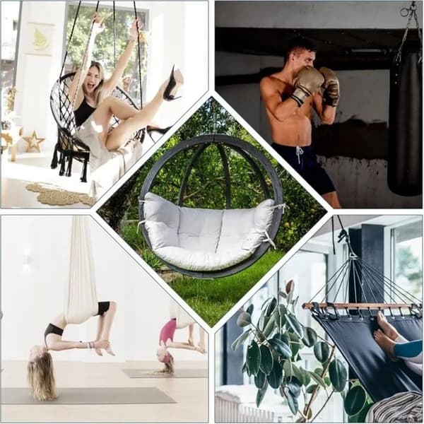 Kraftige loftkroge i rustfrit stål, 360° rotation, 450 kg belastning, hængestol