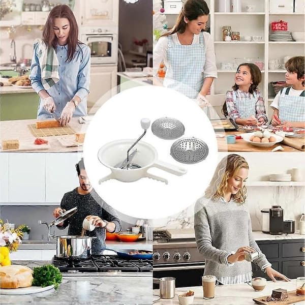 Matmølle for grønnsakskutter med 3 utskiftbare skiver Matmølle Håndkutter Fresing for tomatsaus poteter