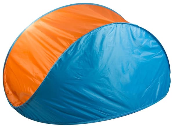 Pop-Up Strandtelt, Selvfoldende UV-Shelter, Blå Orange, Bærbart til Udendørsbrug