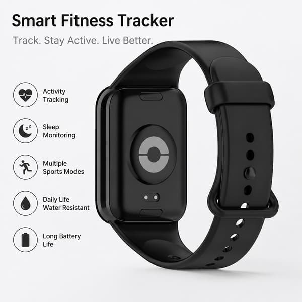 Klokkerem til Xiaomi Band 9 Pro, TPU, justerbar, sikker spenne, svart