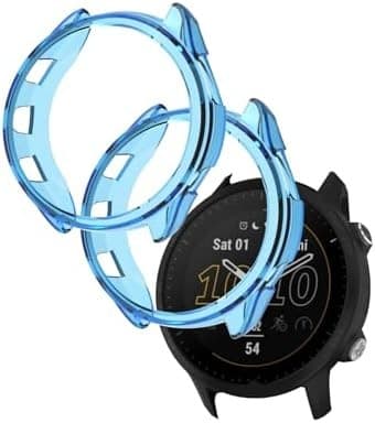 2-pakning TPU-deksel til Garmin Forerunner 955, støtsikkert hult beskyttelsesdeksel, blått