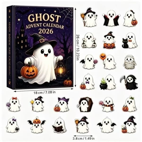 Halloween Skjelett Nedtellingskalender Blindboks, Akryl, Størrelse S
