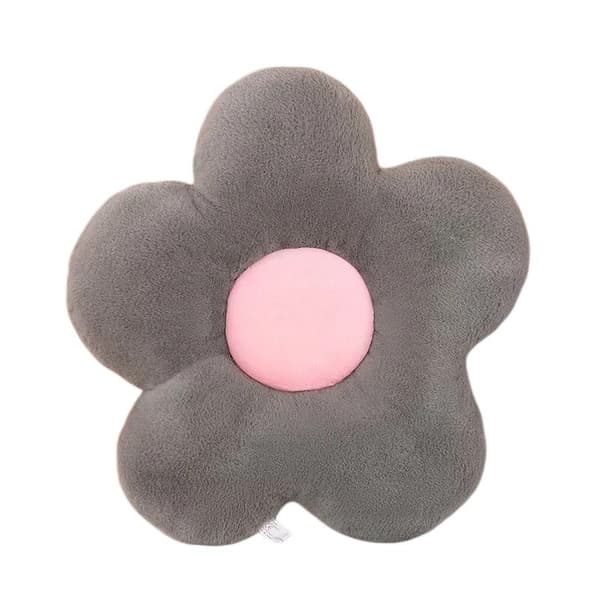 Plysset Daisy Blomsterpude, Blød Fluffy Stolehynde til Stuen Grey35x35cm