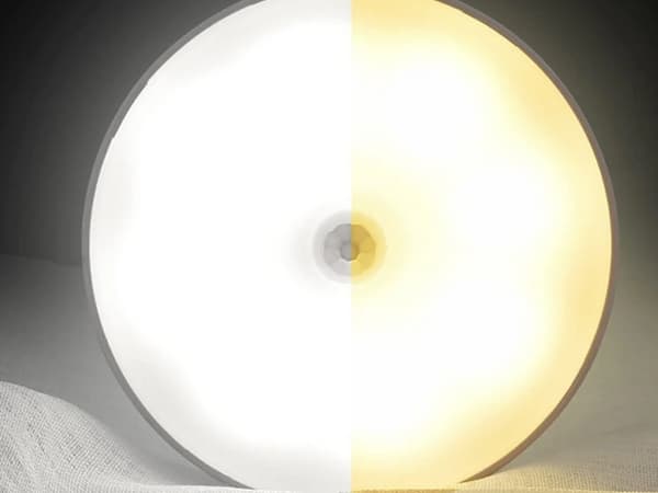 LED Natlampe med Bevægelsessensor, Skumring til Daggry, Trappelys, Genopladelig, Klæbende