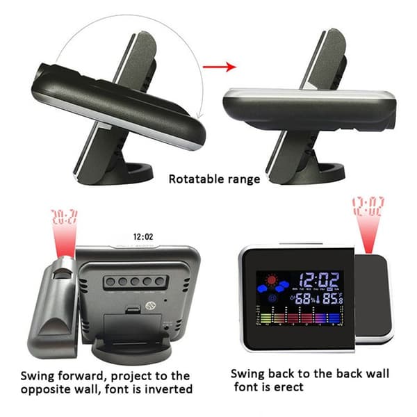 Vit LED Digital Väckarklocka, Kreativ Modern Design, Batteridriven