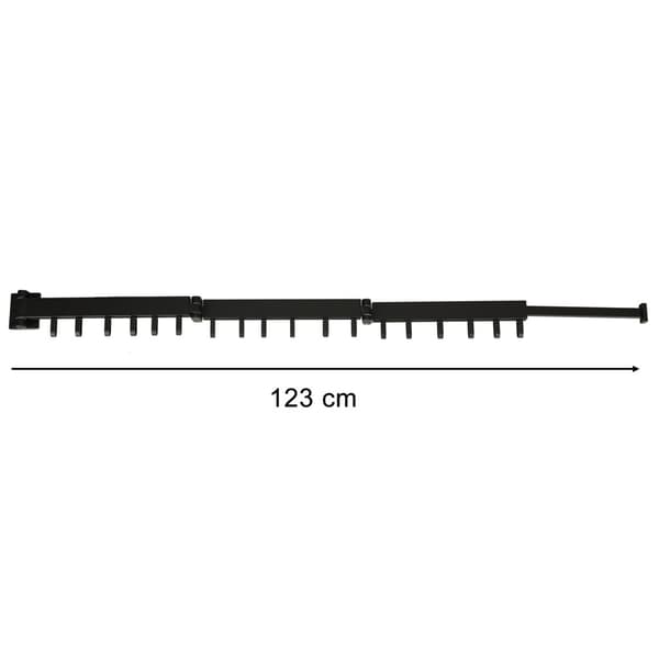 Veggmontert tørkestativ, 114 cm, aluminium, sammenleggbart, plassbesparende