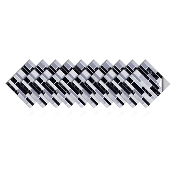 Peel and Stick Køkken Backsplash Fliser, Faux Sten 3D Selvklæbende Vægfliser, 10 Ark, Vandtæt PVC