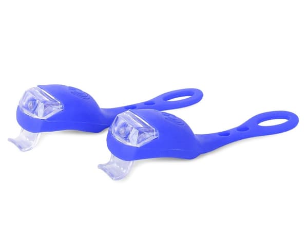 2 LED Cykellampor, Blå, Silikon, Vattentät, Främre Cykellampset om 2