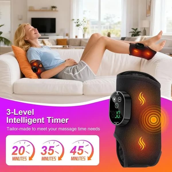 3-in-1 johdoton sähköinen jalkahieroja, 6 lämpötasoa, 3 tilaa, musta