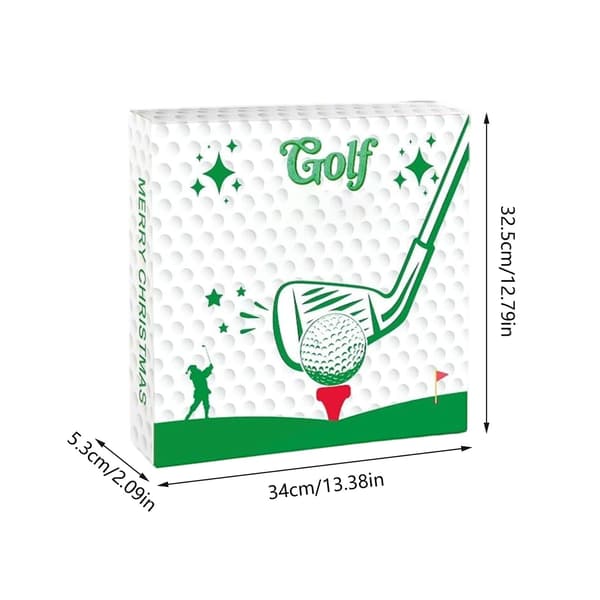 Golfadventskalender 2025, 24-dagars julnedräkning, present med golftillbehör