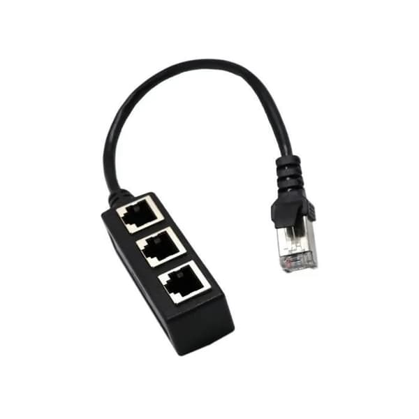 RJ45 Splitterkabel 1 till 3, Ethernet Nätverksadapter, Svart, 3-vägs Patchkabel
