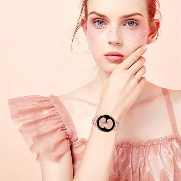 Klokkerem til Samsung Galaxy Watch 4 5 Active, rosa gull, 20 mm, sinklegering, 176 mm