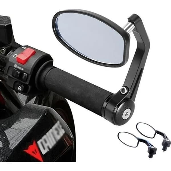 Universelle motorsykkel bakspeil, par, 22 mm, 2-modus montering, roterende, antirefleks