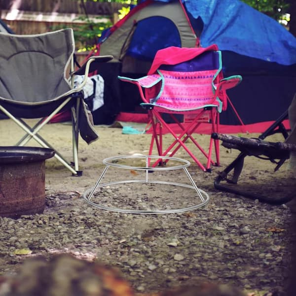 Rund grydestøtte i rustfrit stål til hjemmekøkken og udendørs camping grilltilbehør