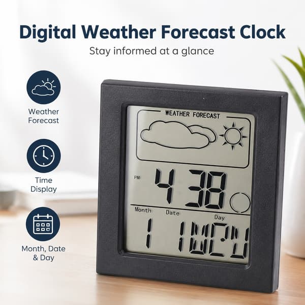 LCD Digital Hygrometer Inomhustermometer, Luftfuktighetsmätare med Larm, Svart