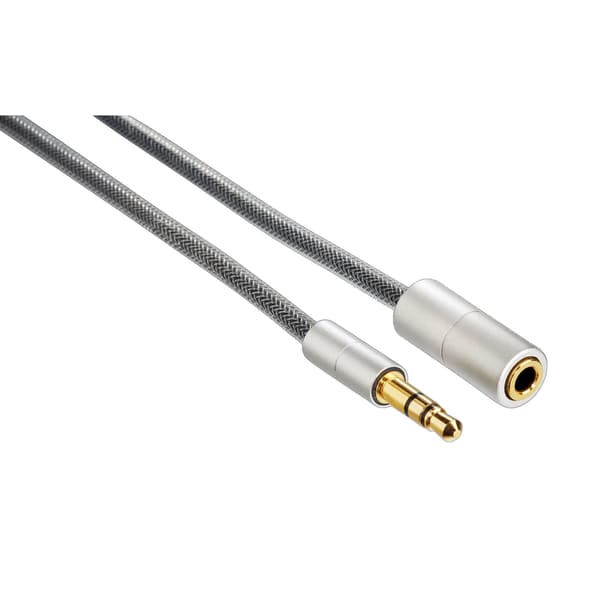 3,5 mm lydforlengelseskabel, 2m, gullbelagt, kompatibel med iPhone, iPad, MP3