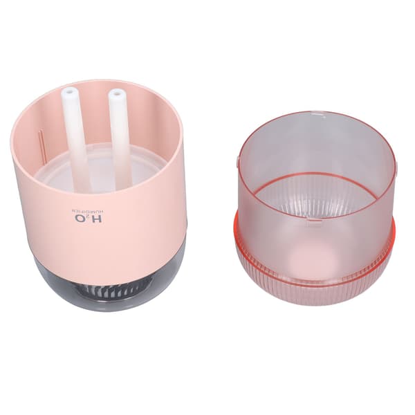 1000 ml luftfukter, dobbel spray, nattlys, USB, tåkefordamper for hjemmet, rosa