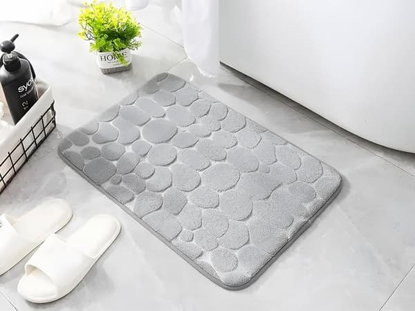Skridsikker bademåtte, blød absorberende, 80x50 cm, grå, hurtigtørrende, skridsikker Grey