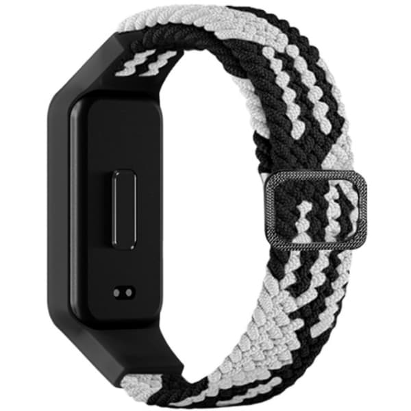 Nylonklokkerem for Xiaomi Band 8 Active, pustende, justerbar, svart+hvit
