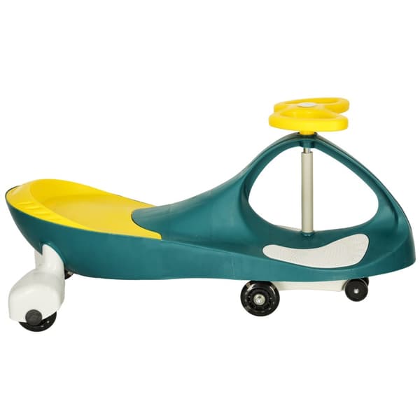 Barnens åkbil, gul, Gravity Swing Car med LED-hjul, inomhus utomhus Yellow
