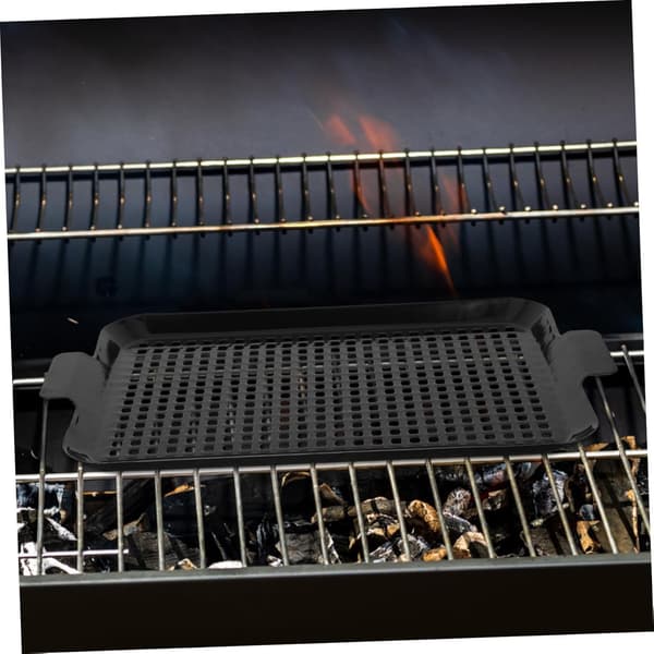 Rektangulär kokplatta för Churrasco, utomhusgrillkorg med hål, grönsaker