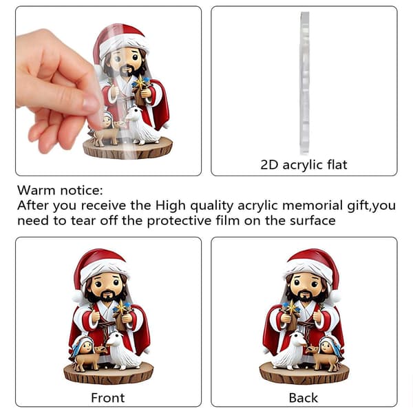 Julepynt Adventskalender, Jesus, 24-dagers, Modell C, Akryl Nedtelling