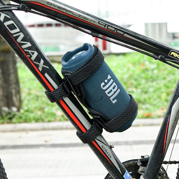 Universal cykelhøjttalerholder, sort, sikker holder til JBL UE Beats, justerbar rem, nem installation
