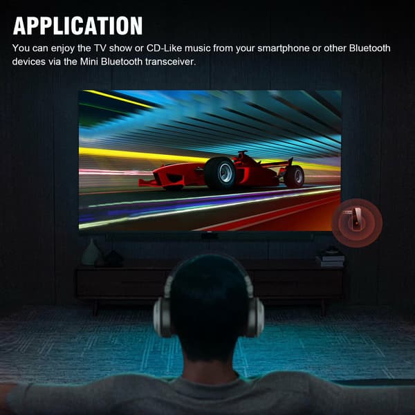 Trådløs Bluetooth 5.0-adapter, USB 3,5 mm-sender for TV, PC, hodetelefoner, hjemmestereo