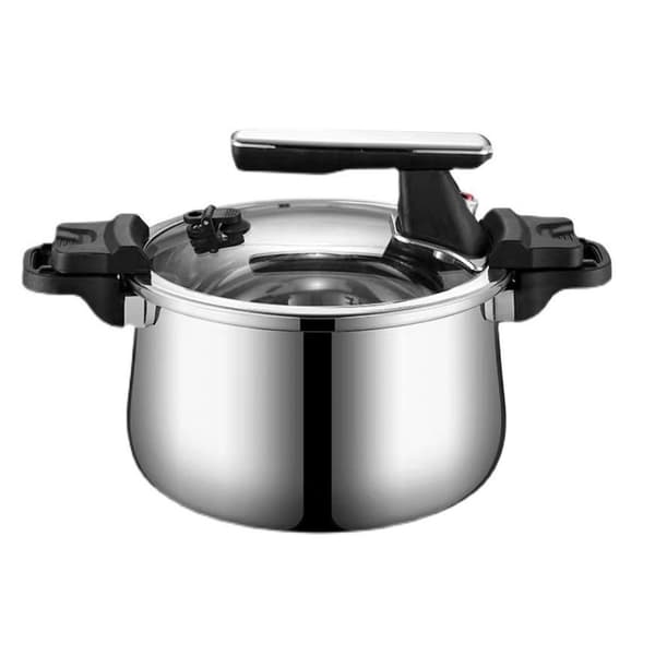 Mikrotrykkoker i rustfritt stål, 26 cm 3-lags, multifunksjonell, jevn oppvarming for hjemmet